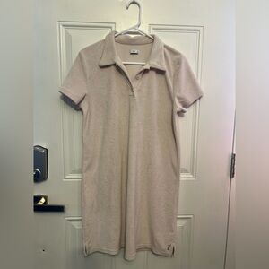 Aritzia TNA Light Pink Yale Polo Dress Terry Cloth Size Large